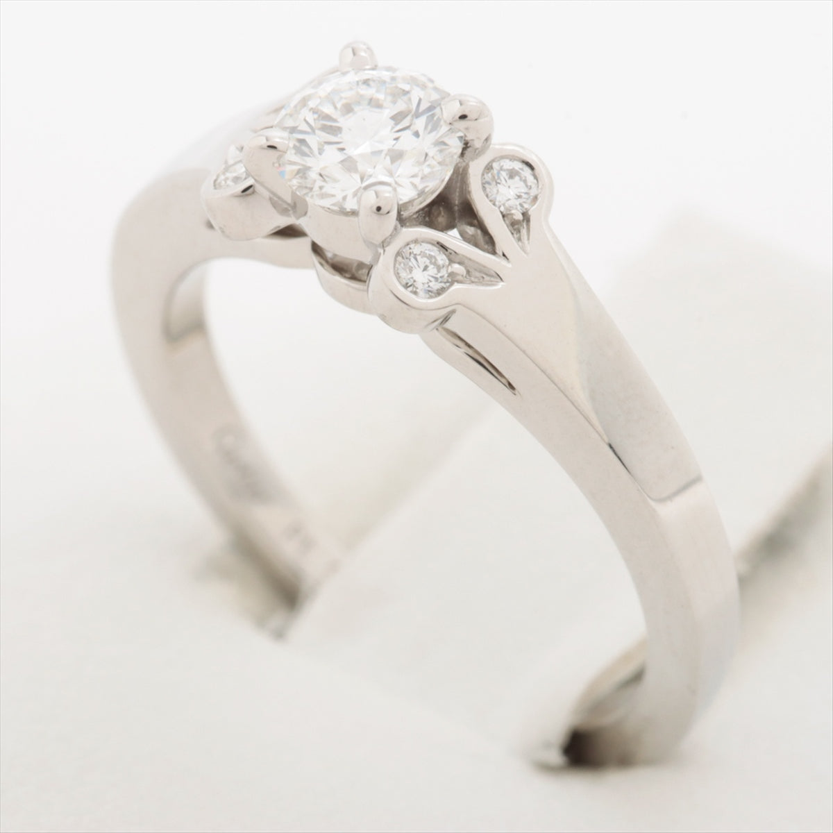 Cartier Ballerina Diamond Ring Pt950 4.4g 0.33 F VVS1 EX NONE 46 Published by GIA in 2012 CRN4197646