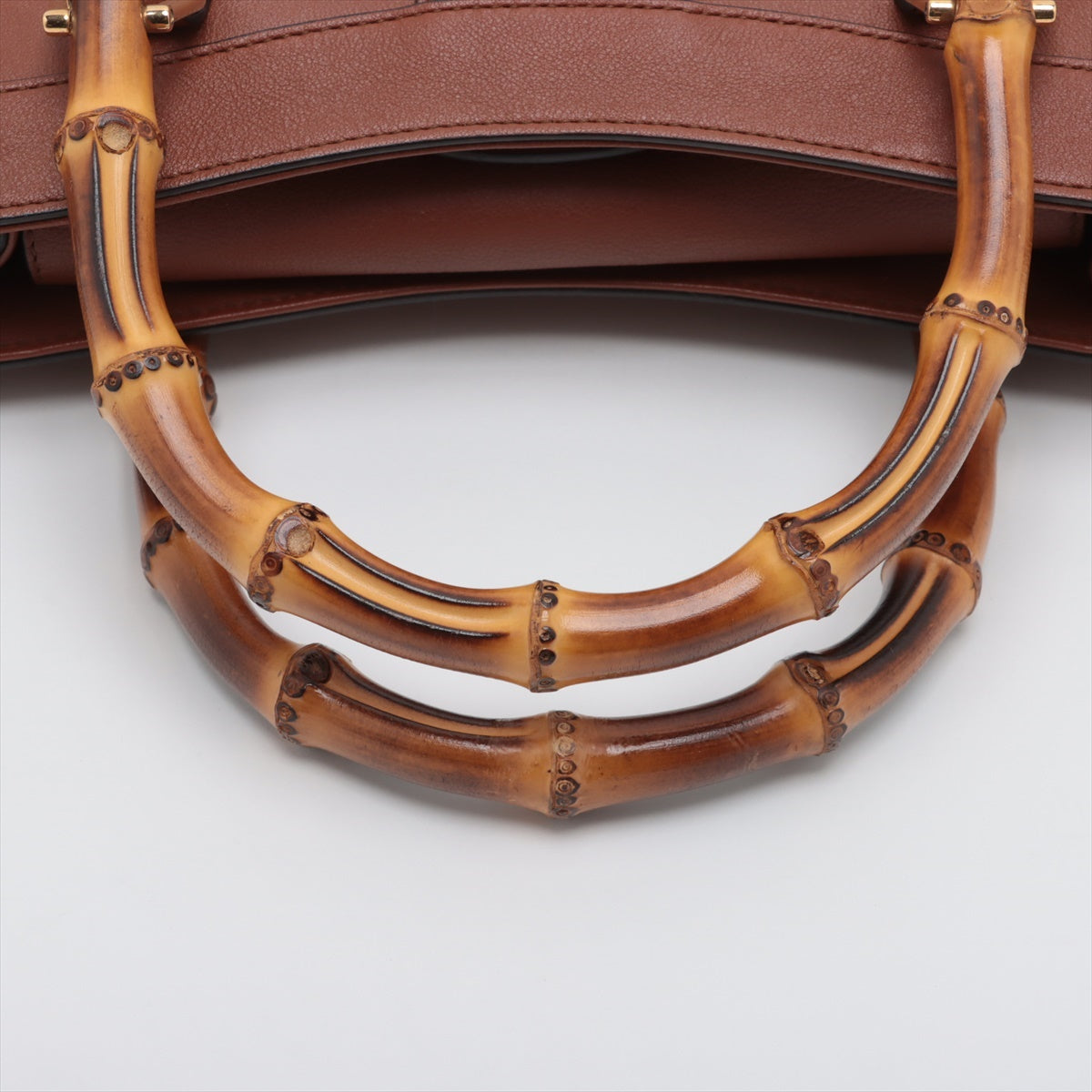 Gucci Bamboo Diana Leather 2 Way Handbag Brown 655658