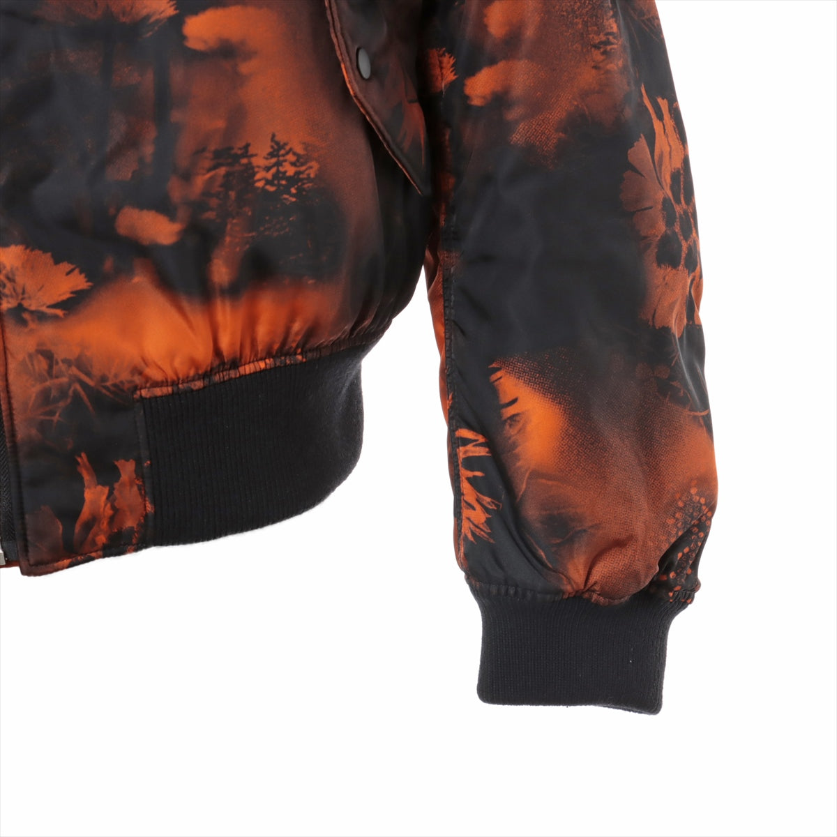 Prada Re Nylon Re Nylon 22AW Nylon Insulated jacket XS Men's Black x orange  SGB903 Triangular logo plate BOMBER JACKET