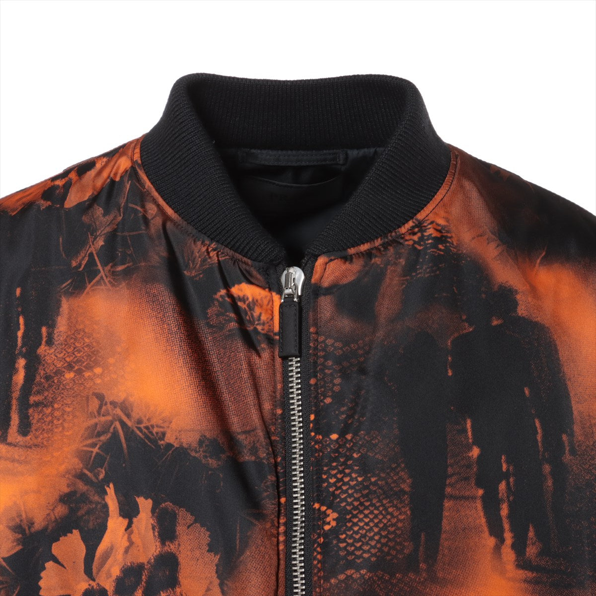 Prada Re Nylon Re Nylon 22AW Nylon Insulated jacket XS Men's Black x orange  SGB903 Triangular logo plate BOMBER JACKET
