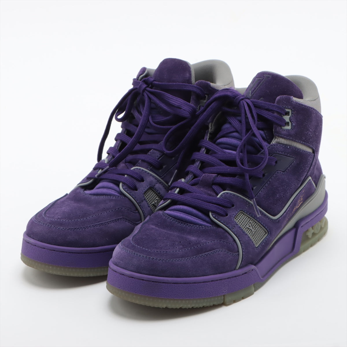 Louis Vuitton LV Trainer Line 19-year Suede High-top Sneakers 5 1/2 Men's Purple VL0169