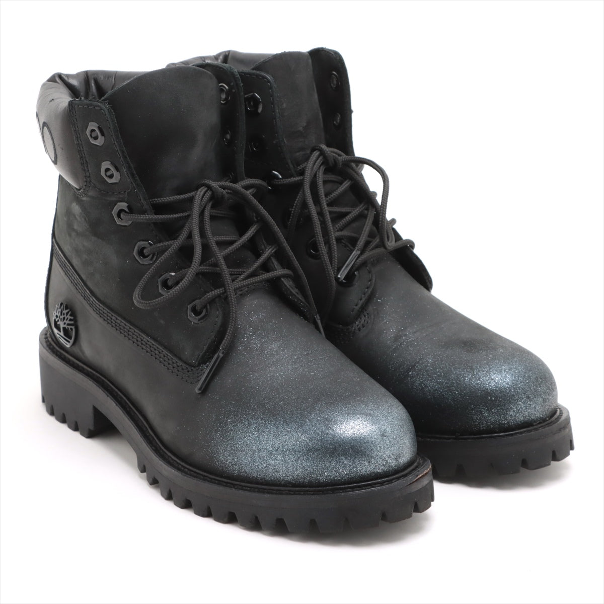 Jimmy Choo x Timberland Leather Short Boots 6 Ladies' Black premium high cut boots Box Included