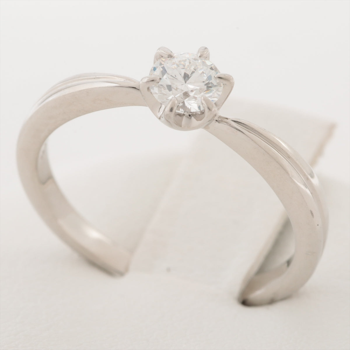 Mikimoto Diamond Ring Pt950 3.8g 0.30
