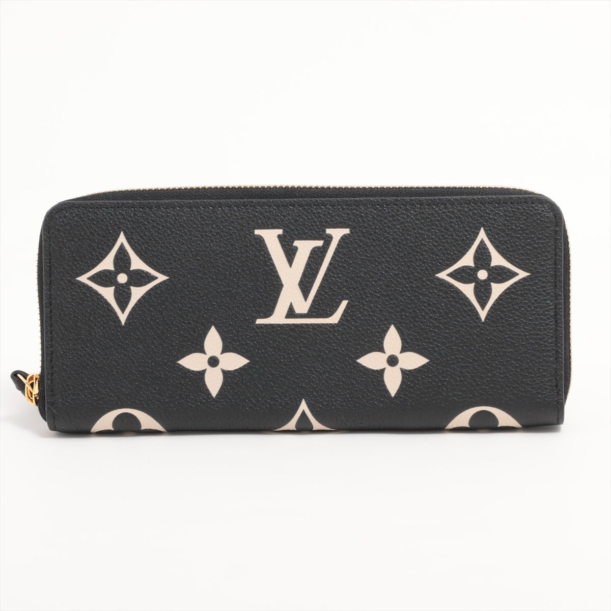 Louis Vuitton Bicolor Monogram Empreinte Wallet Clemence M82338 Noir Zip Round Wallet Responsive RFID