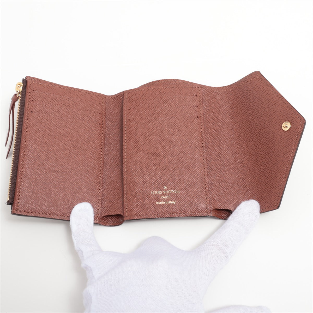 Louis Vuitton Monogram Portefeuille Victorine M62472 Brown Compact Wallet Responsive RFID
