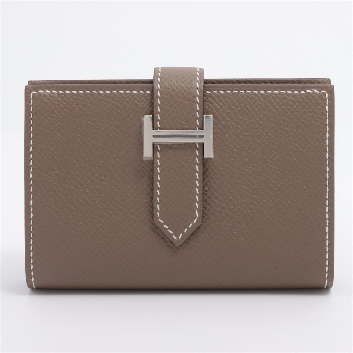 Hermès Bearn Mini Veau Epsom Compact Wallet Etoupe Silver Metal Fittings B: 2023