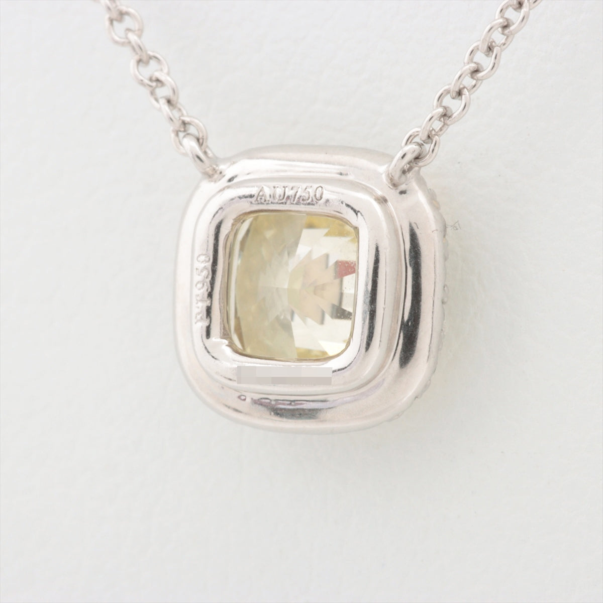 Tiffany Soleste Yellow diamond Diamond Necklace 750(YG)×Pt950 3.9g 1.02 FAINT YELLOW IF Cushion MB