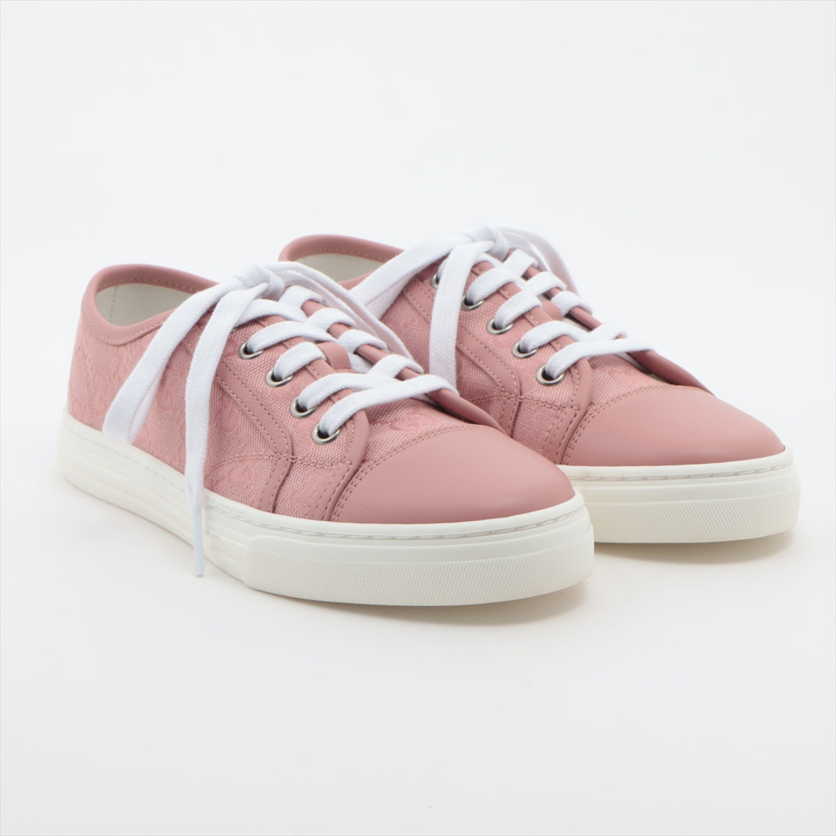 Gucci GG Canvas Canvas & Leather Sneakers 35 Ladies' Pink 426187 Replacement Laces Included
