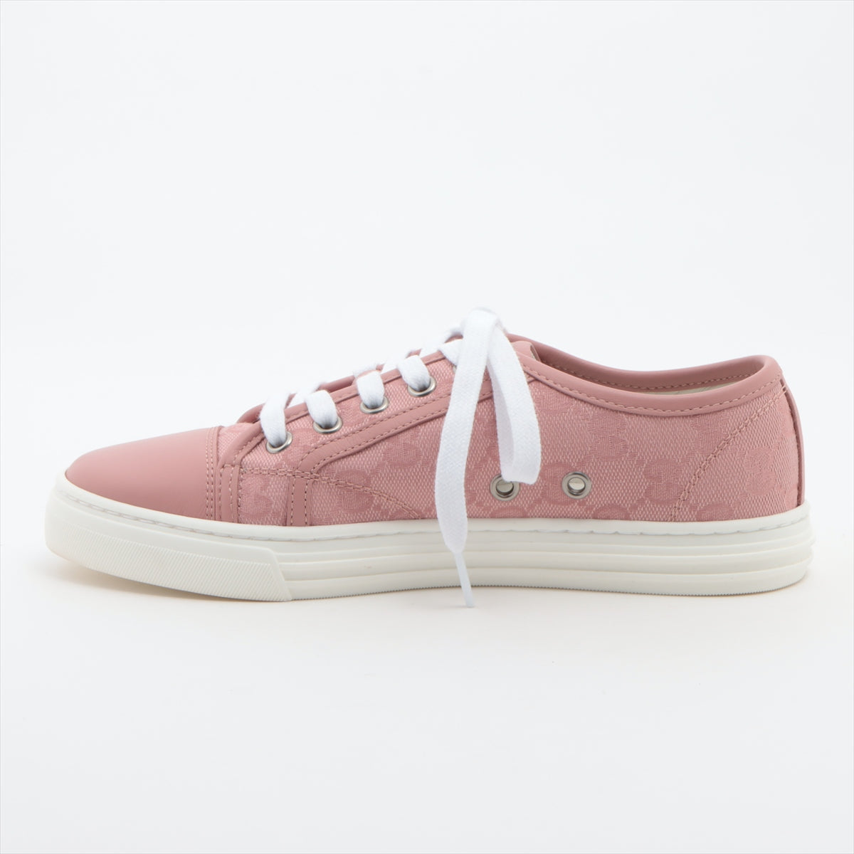 Gucci GG Canvas Canvas & Leather Sneakers 35 Ladies' Pink 426187 Replacement Laces Included
