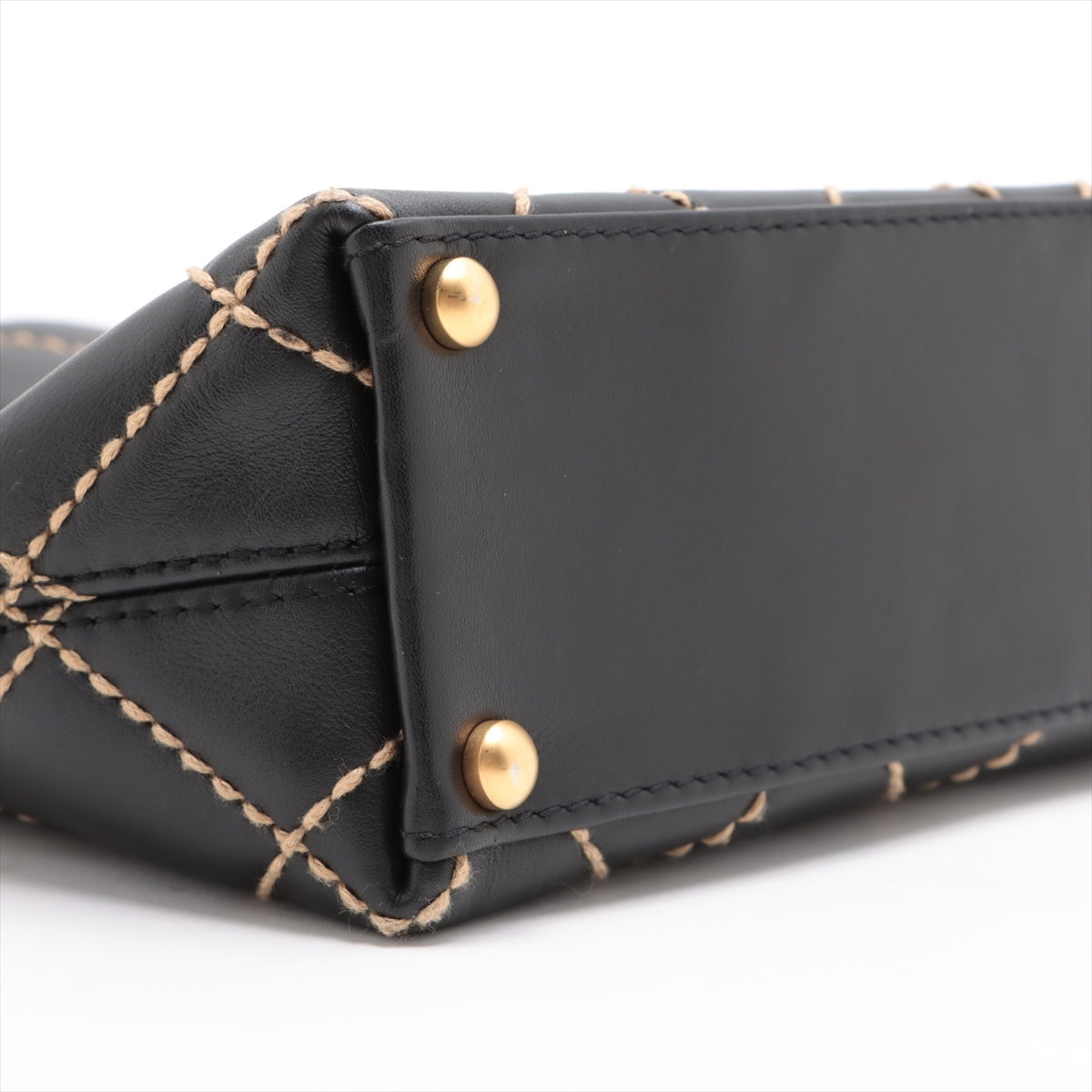 Chanel Wild Stitch Leather Handbag Black matte gold hardware 7XXXXXX