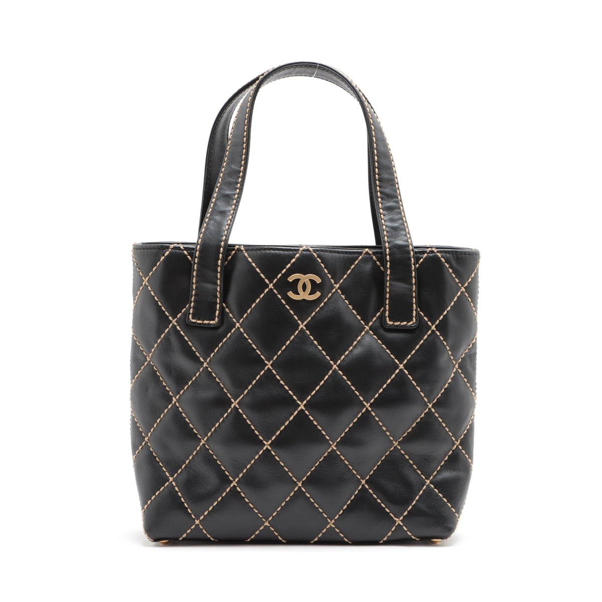 Chanel Wild Stitch Leather Handbag Black matte gold hardware 7XXXXXX