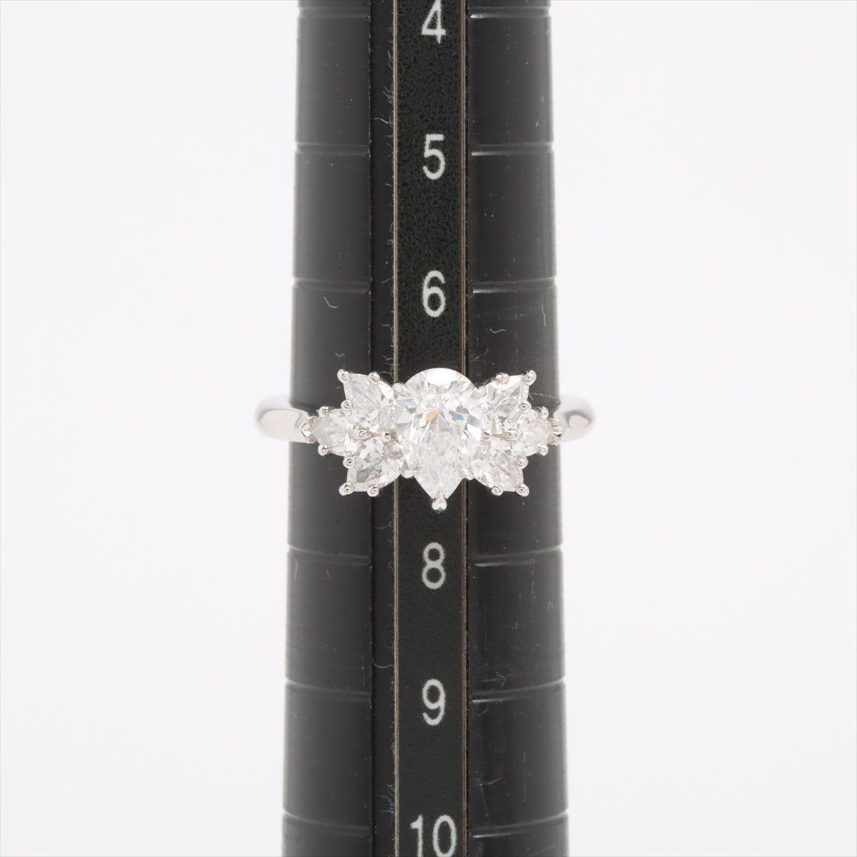 Harry Winston Pear Shape Cluster Diamond Ring Pt950 4.8g 0.57 D VS1 Pear-shaped NONE RGDPPS005CLU-040
