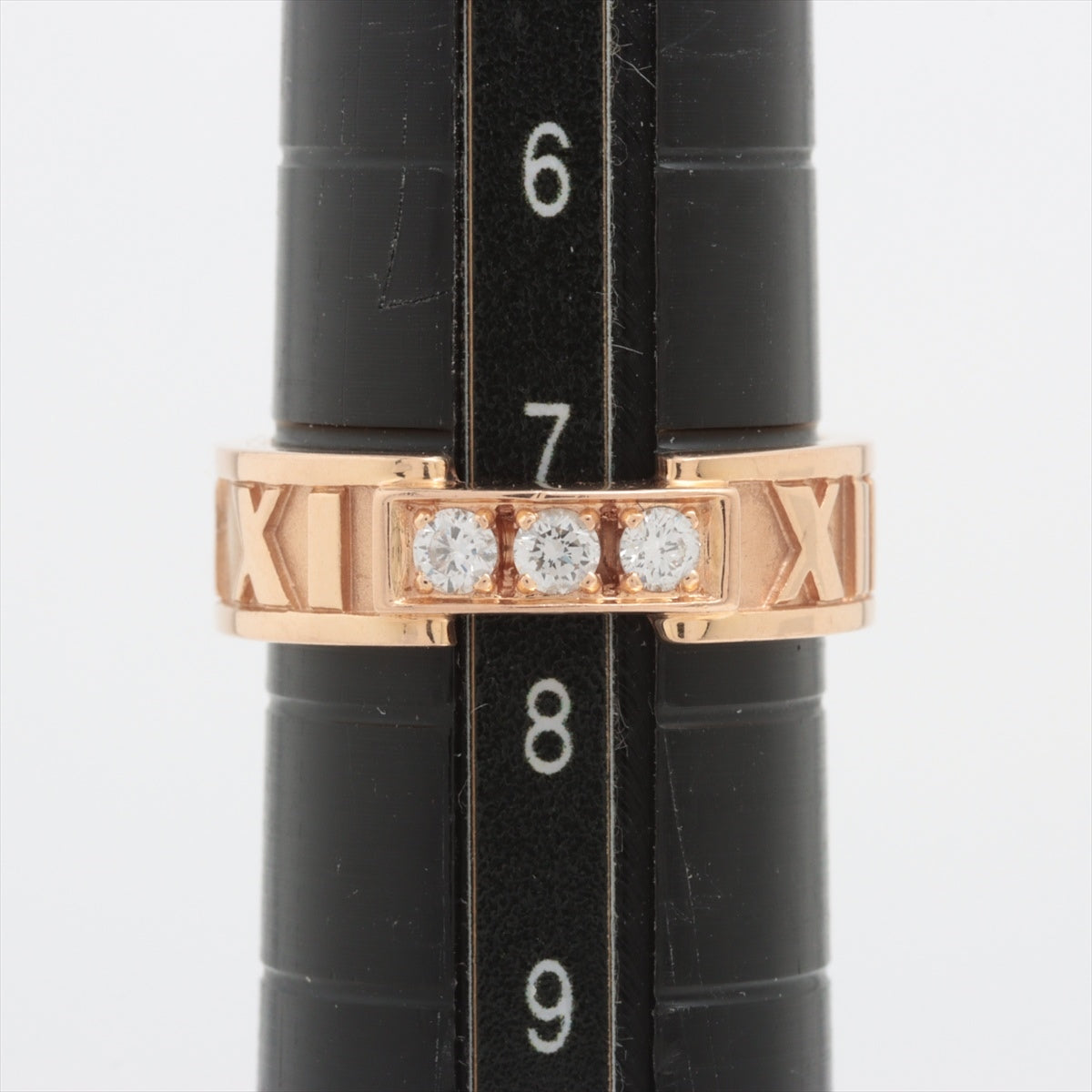 Tiffany Atlas 3P Diamond Ring 750(PG) 4.9g
