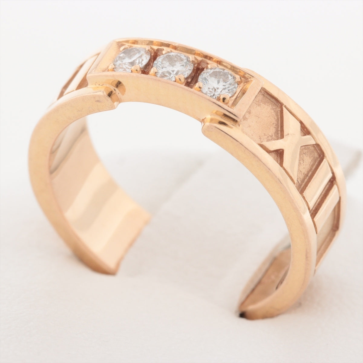 Tiffany Atlas 3P Diamond Ring 750(PG) 4.9g