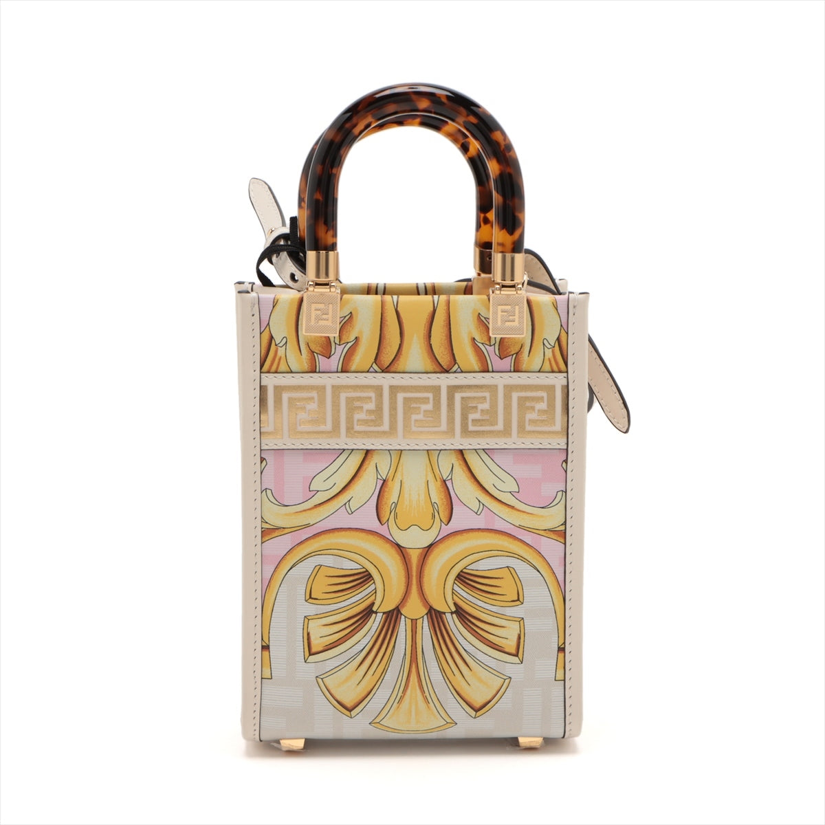 Fendi x Versace Sunshine Shopper small Leather 2 Way Handbag Multicolor 8BS051