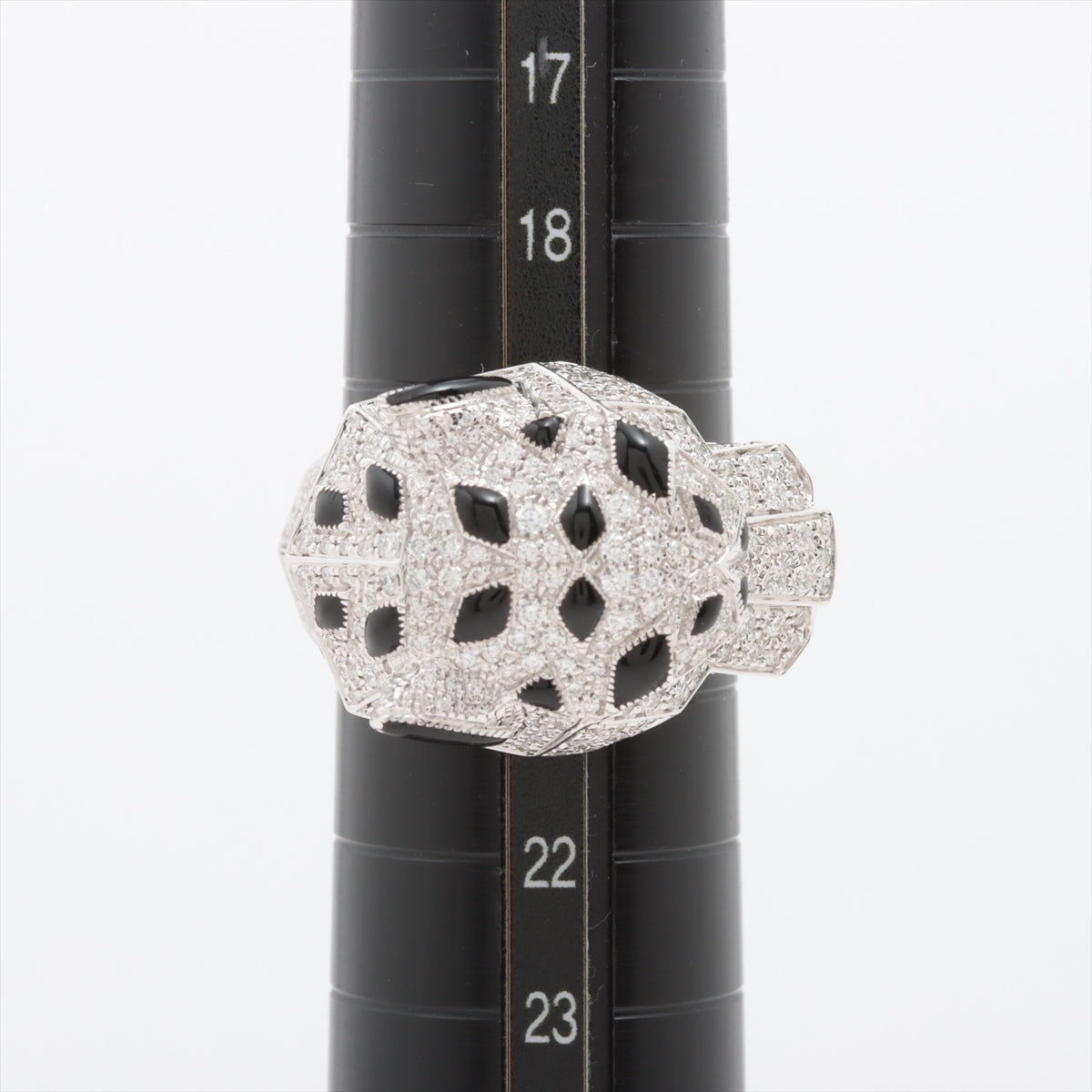 Cartier Panthère Doo Cartier Diamond Onyx Ring 750(WG) 21.8g 61 Emerald