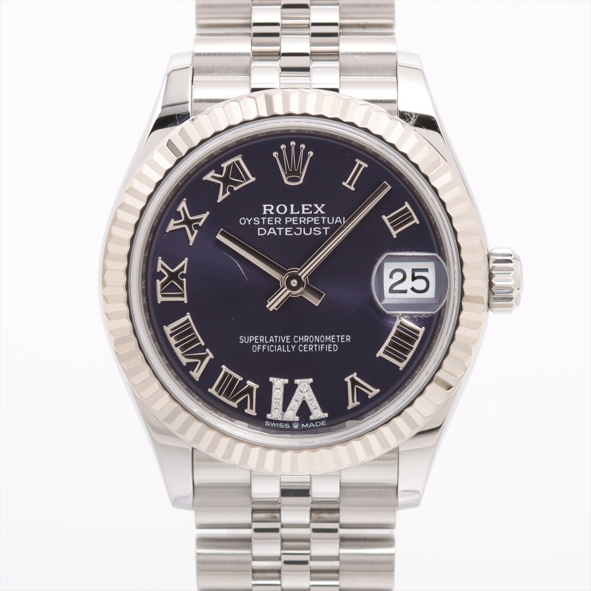 Rolex Datejust 278274 SS×WG AT Purple dial 7 Extra Links