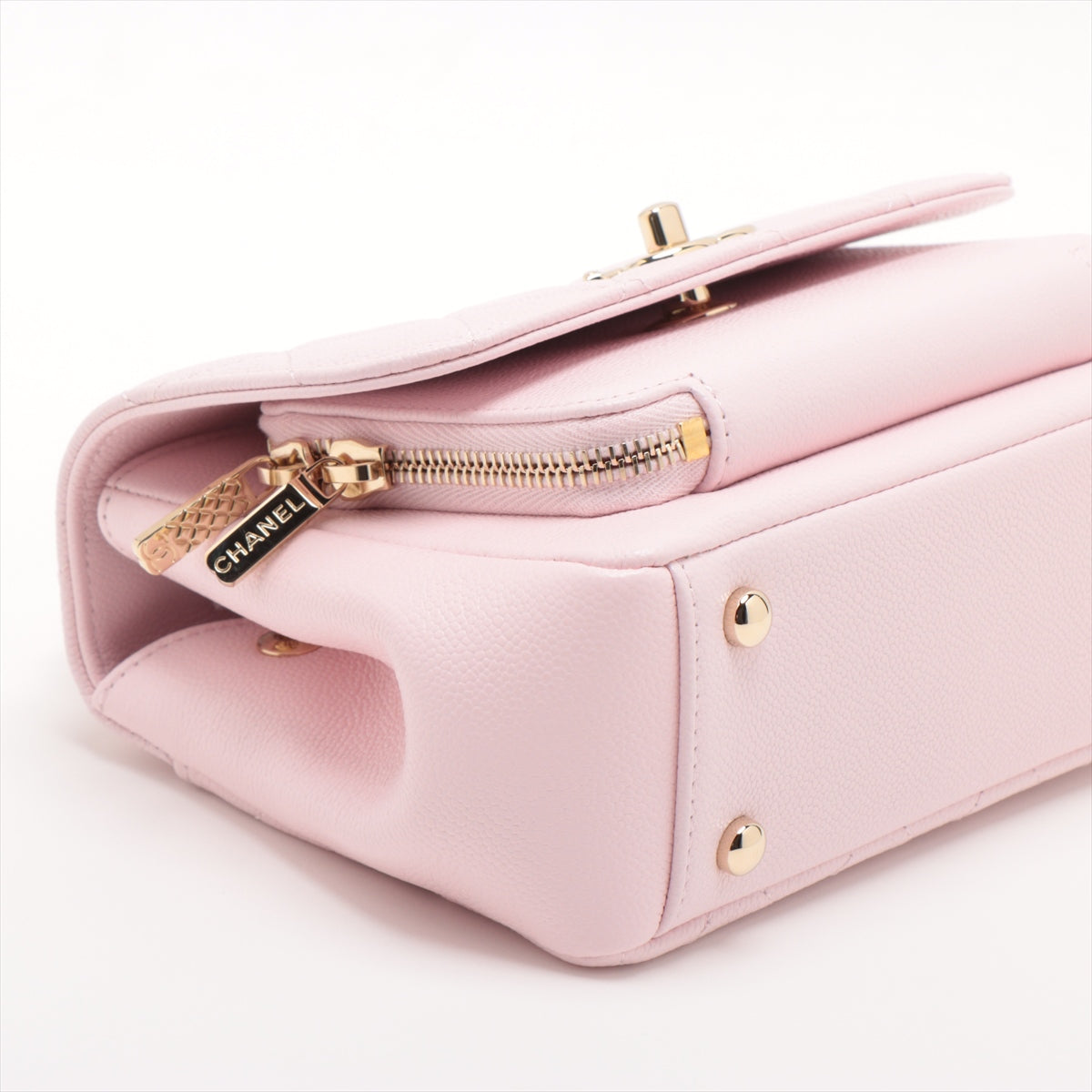 Chanel Matelasse Caviar Skin 2 Way Handbag affinity Pink Gold Metal Fittings IC Chip Included