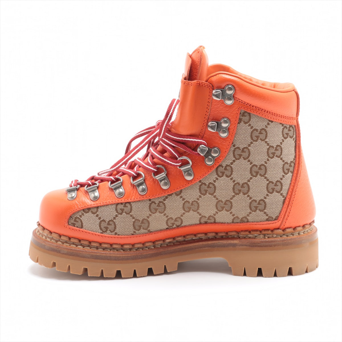 Gucci x North Face GG Canvas Canvas & Leather Boots 37 Ladies' Beige x orange 679927