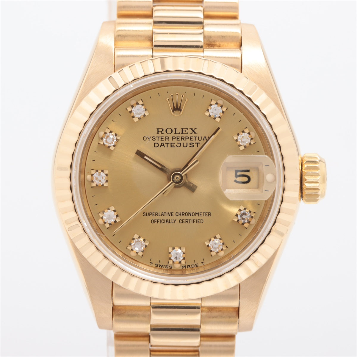 Rolex Datejust 69178G YG AT Champagne Dial 1 Extra Link