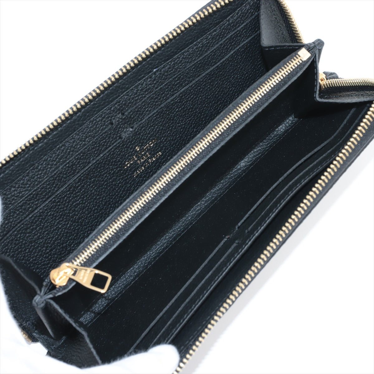 Louis Vuitton Bicolor Monogram Empreinte Portefeuille Clemence M82338 Noir Zip Round Wallet Responsive RFID