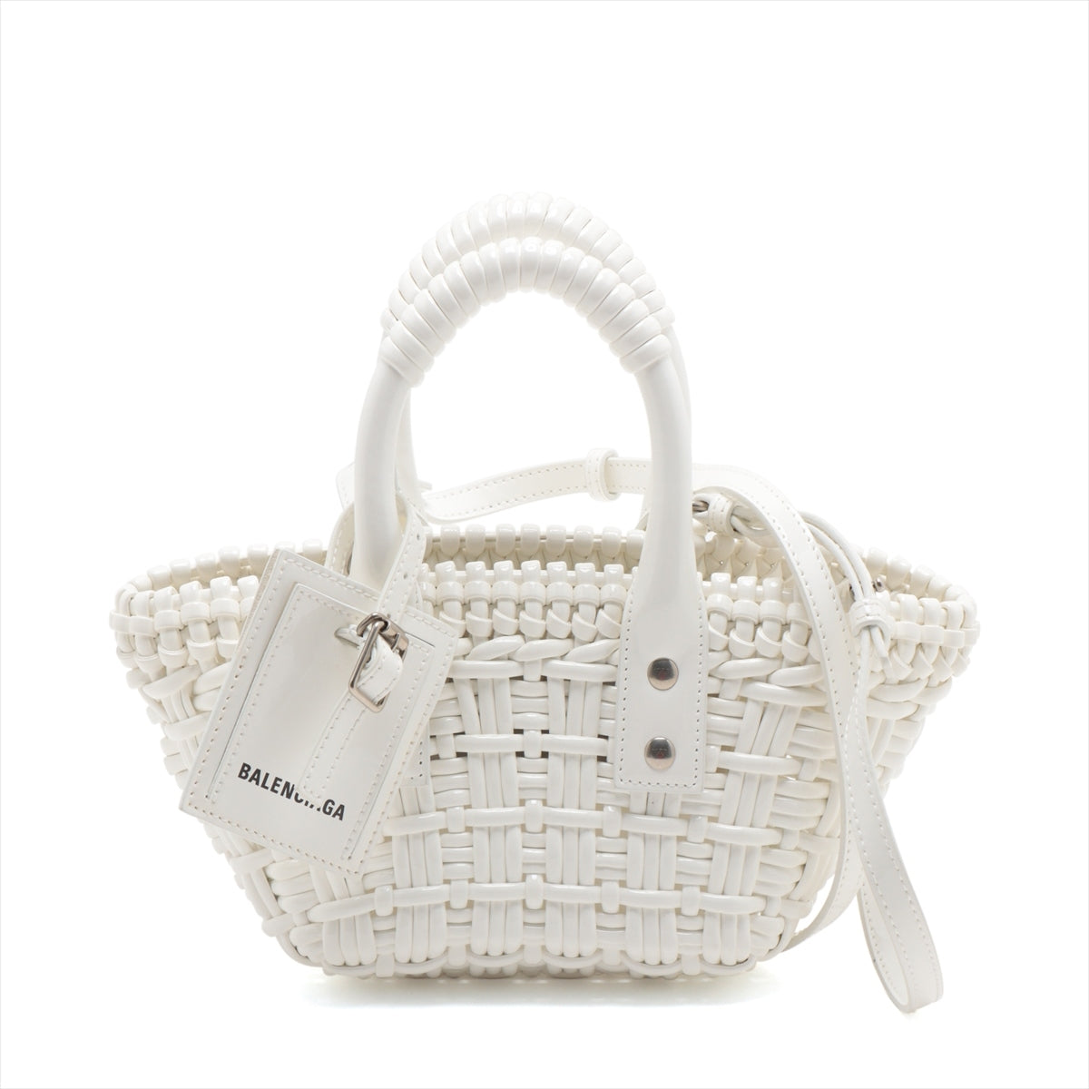 Balenciaga Bistro XXS Enamel 2 Way Handbag White 6708028