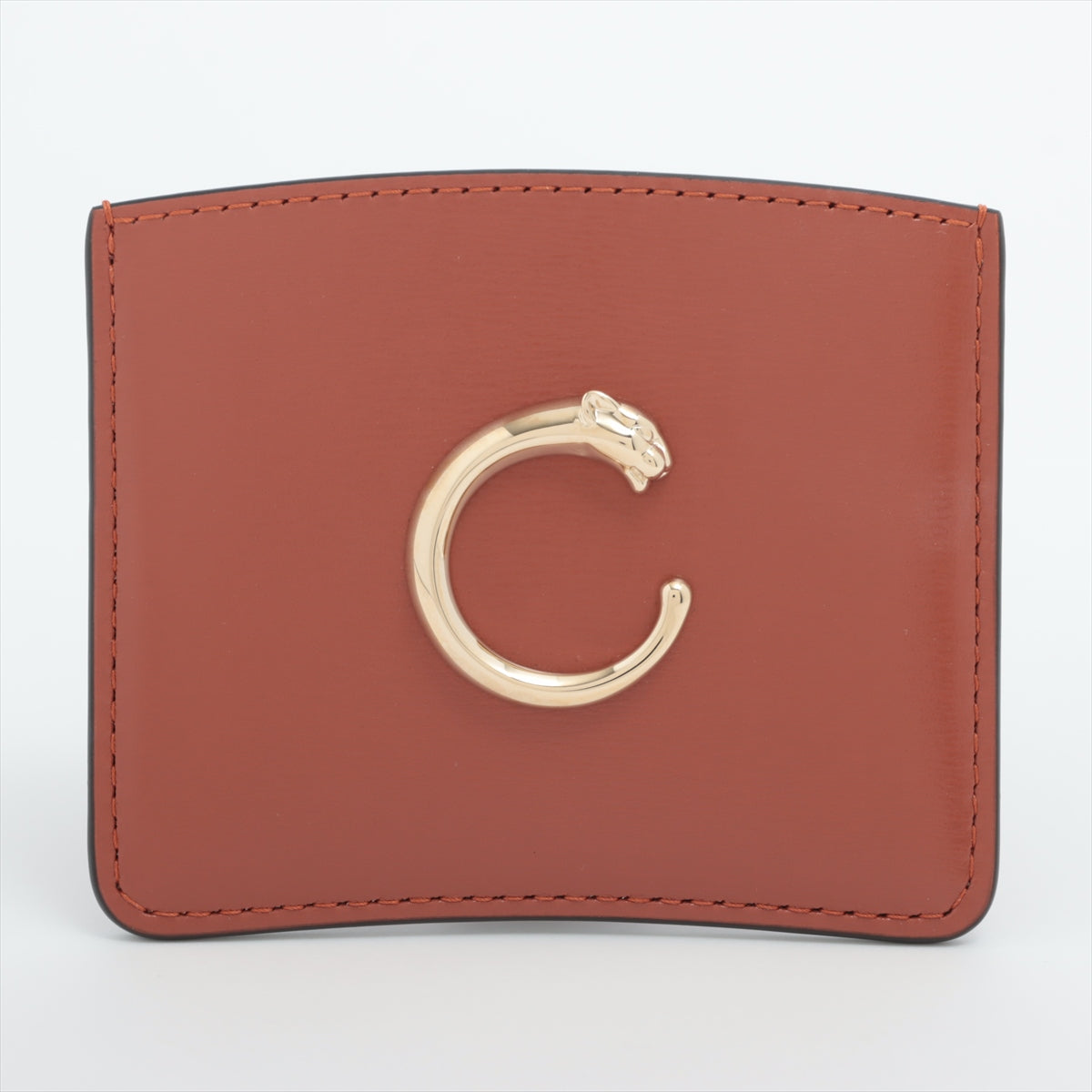 Cartier Panthère Leather Card Case Brown