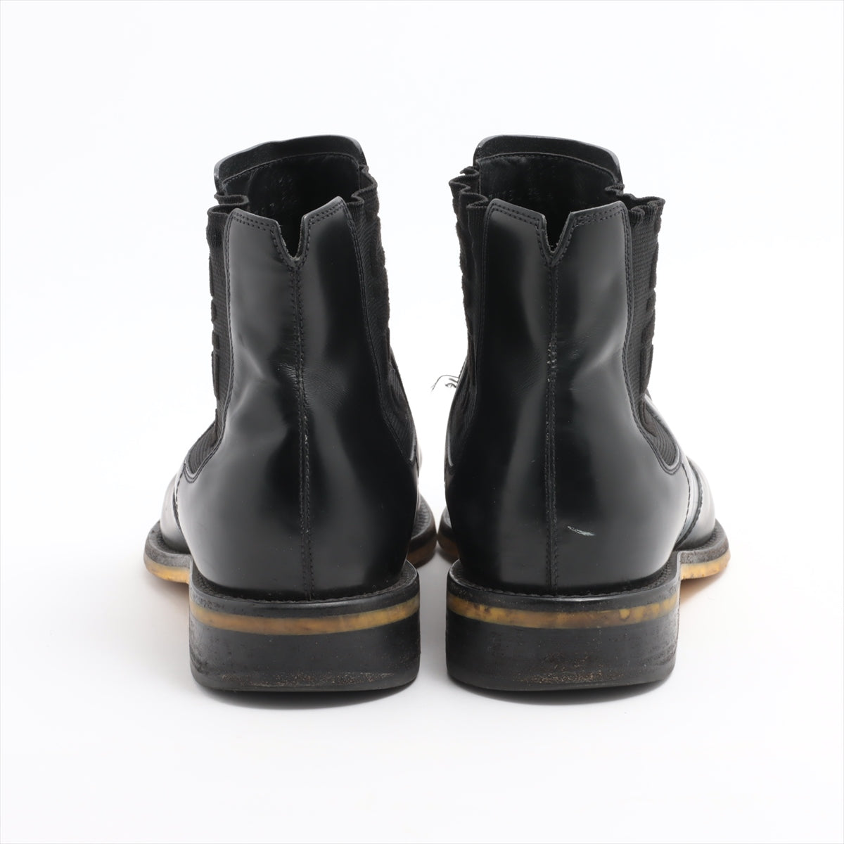 Fendi Leather Side Gore Boots 6 1/2 Men's Black 7U1383