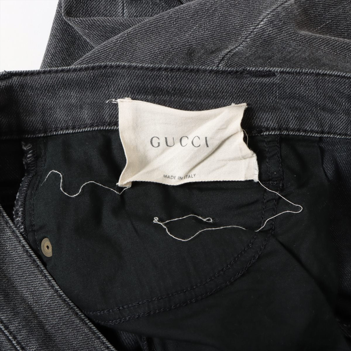 Gucci Cotton & Polyurethane Denim Pants 32 Ladies' Grey  447711 Panther