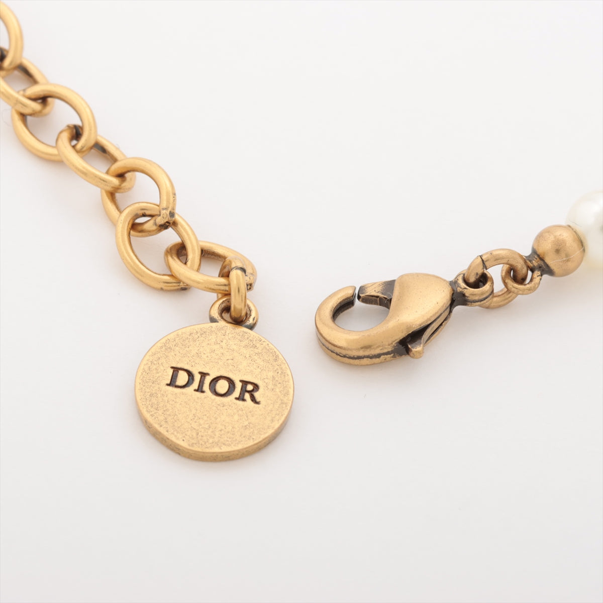 Dior 30 MONTAIGNE 30 Montaigne Bracelet GP x rhinestone x imitation pearl Gold