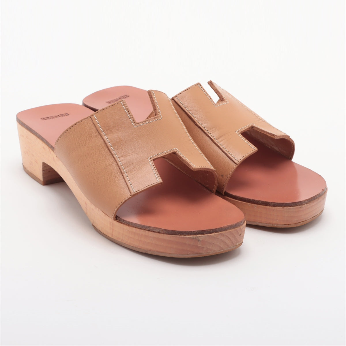 Hermès Kevlar Leather Sandals 37 Ladies' Beige