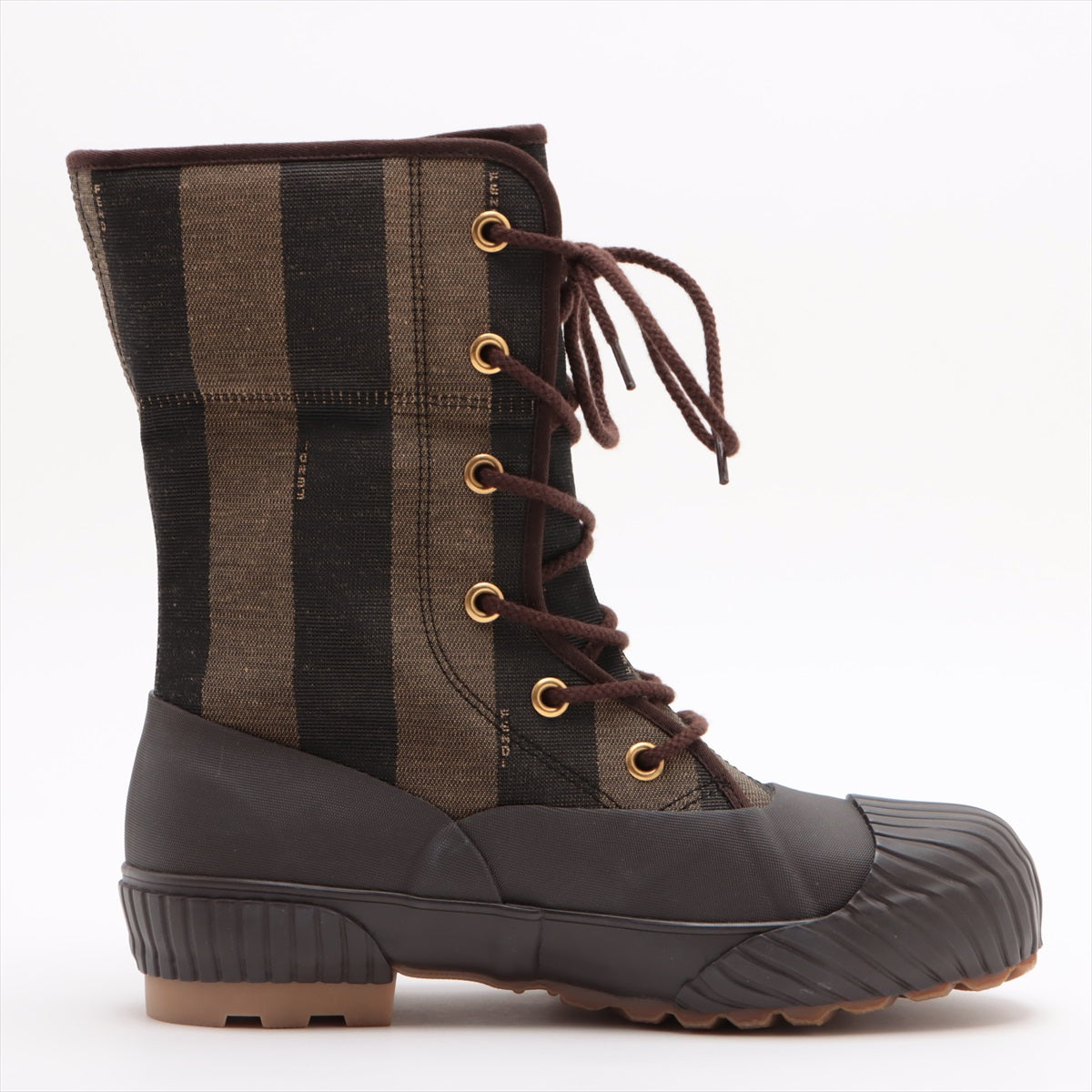 Fendi Fabric Boots Unknown size Men's Brown Pecan pattern