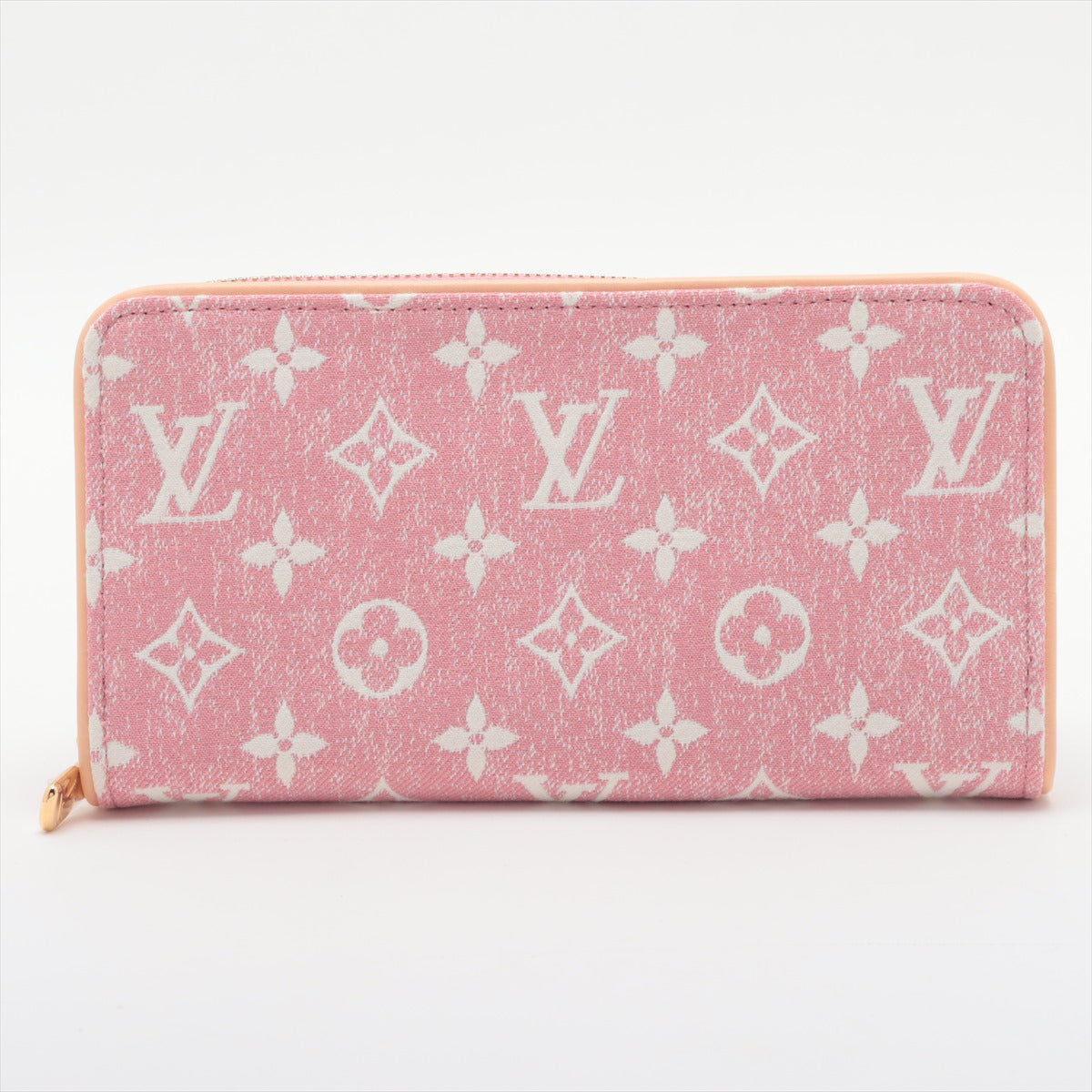 Louis Vuitton Monogram denim Zippy Wallet M81182 Pink Zip Round Wallet