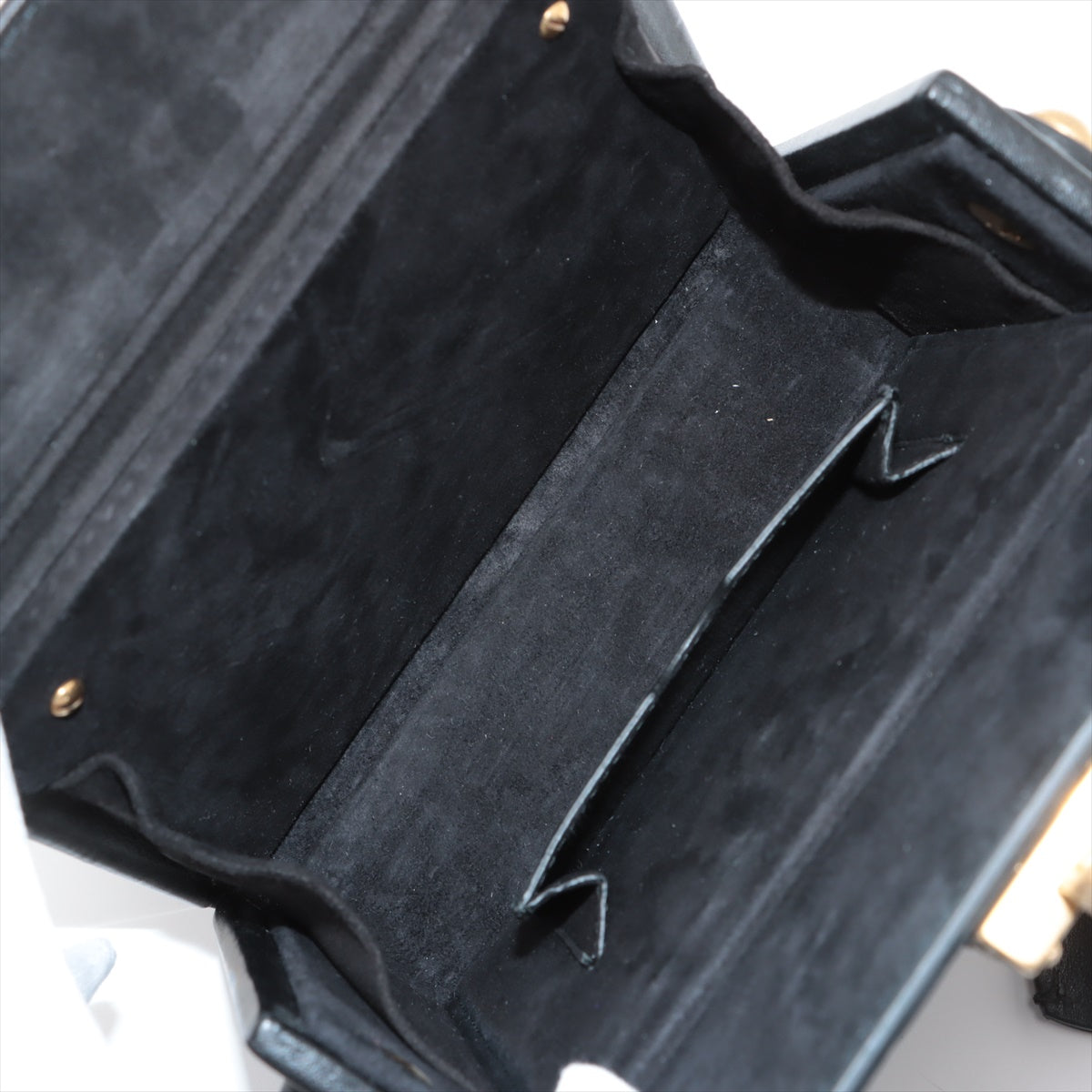 Christian Dior Small Box Leather Shoulder Bag Black No straps