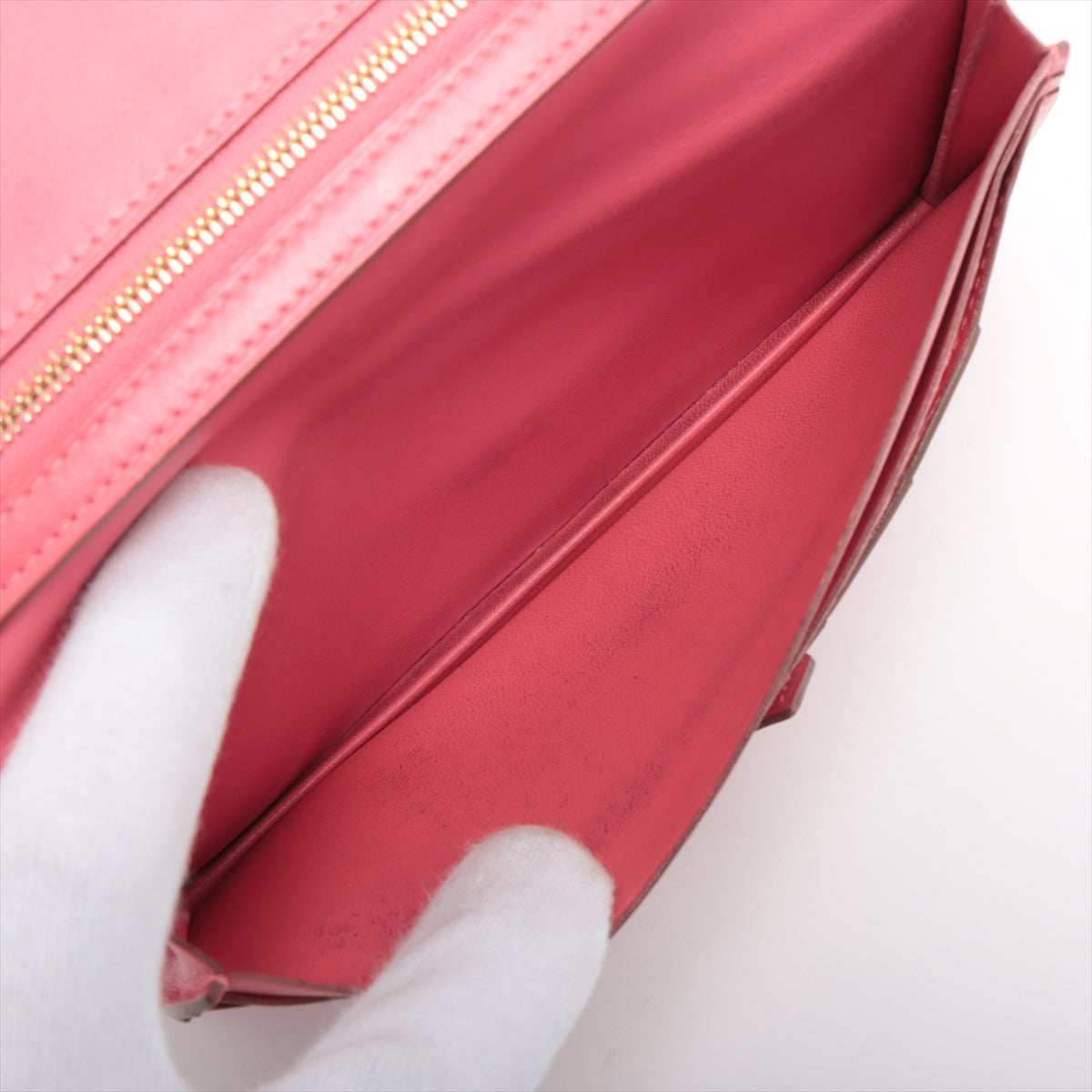 Hermès Bearn Soufflet Box calf Wallet Pink Gold Metal Fittings □Q:2013