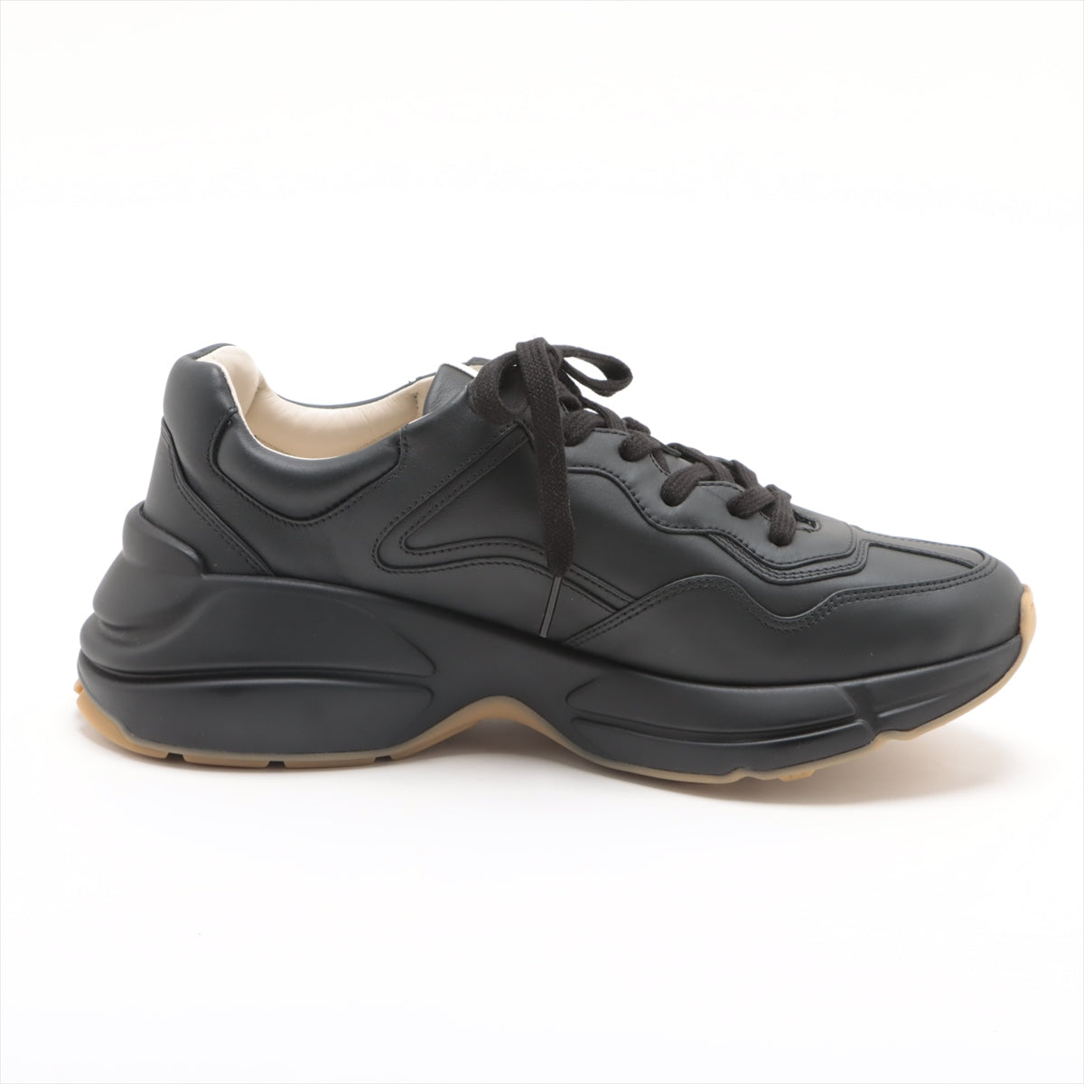 Gucci Righton Leather Sneakers 6 1/2 Men's Black 523609