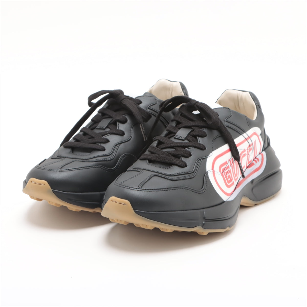 Gucci Righton Leather Sneakers 6 1/2 Men's Black 523609