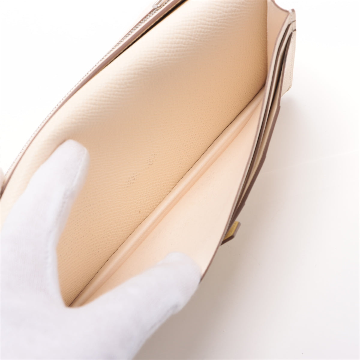 Hermès Bearn Soufflet Veau Epsom Wallet Yellow Silver Metal Fittings U: 2022