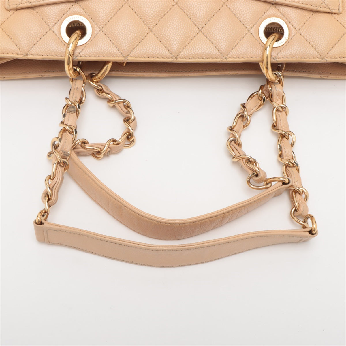Chanel GST Caviar Skin Chain Tote Bag Beige Gold Metal Fittings 18XXXXXX
