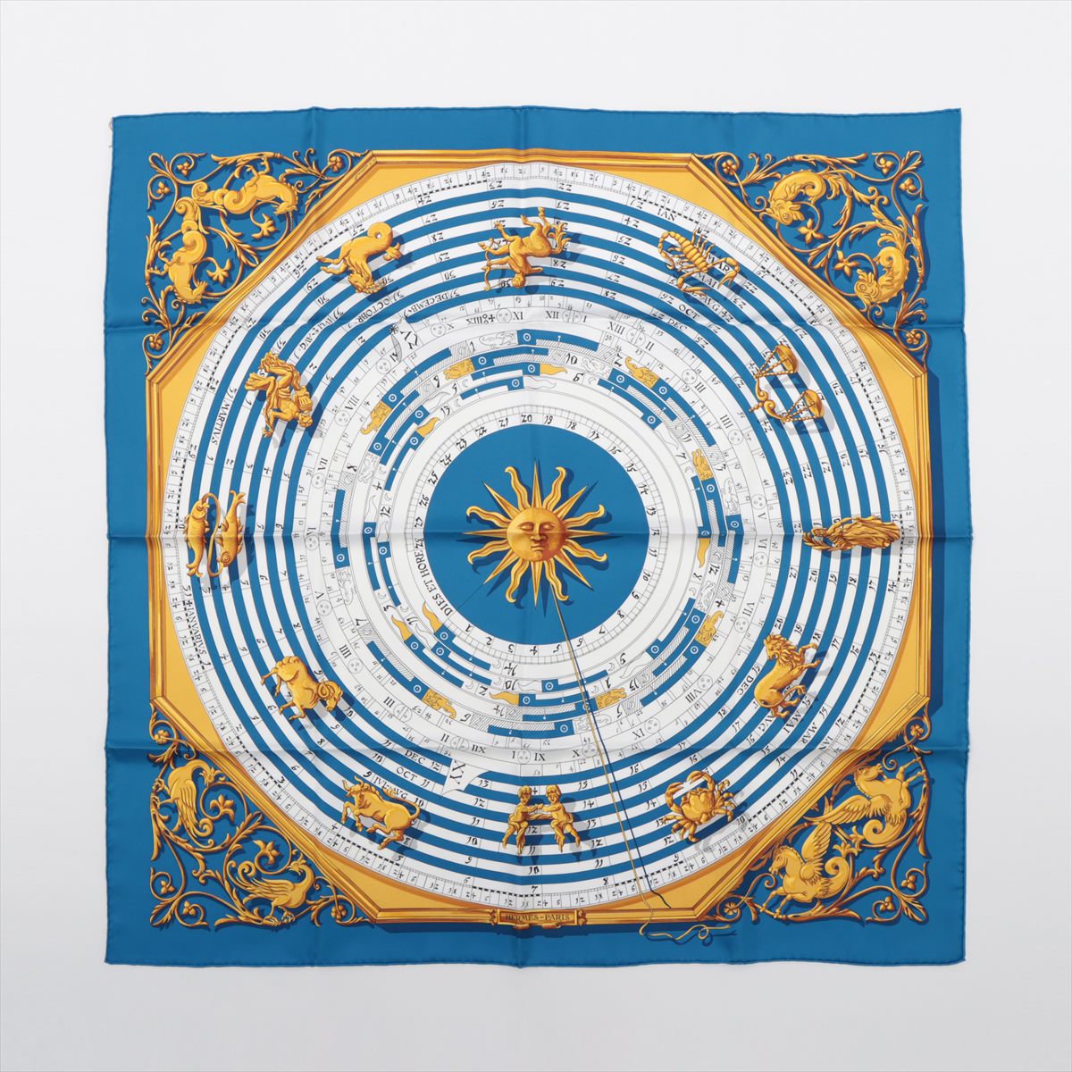 Hermès Carré 90 Scarf Silk Blue Astrologie forever astrological
