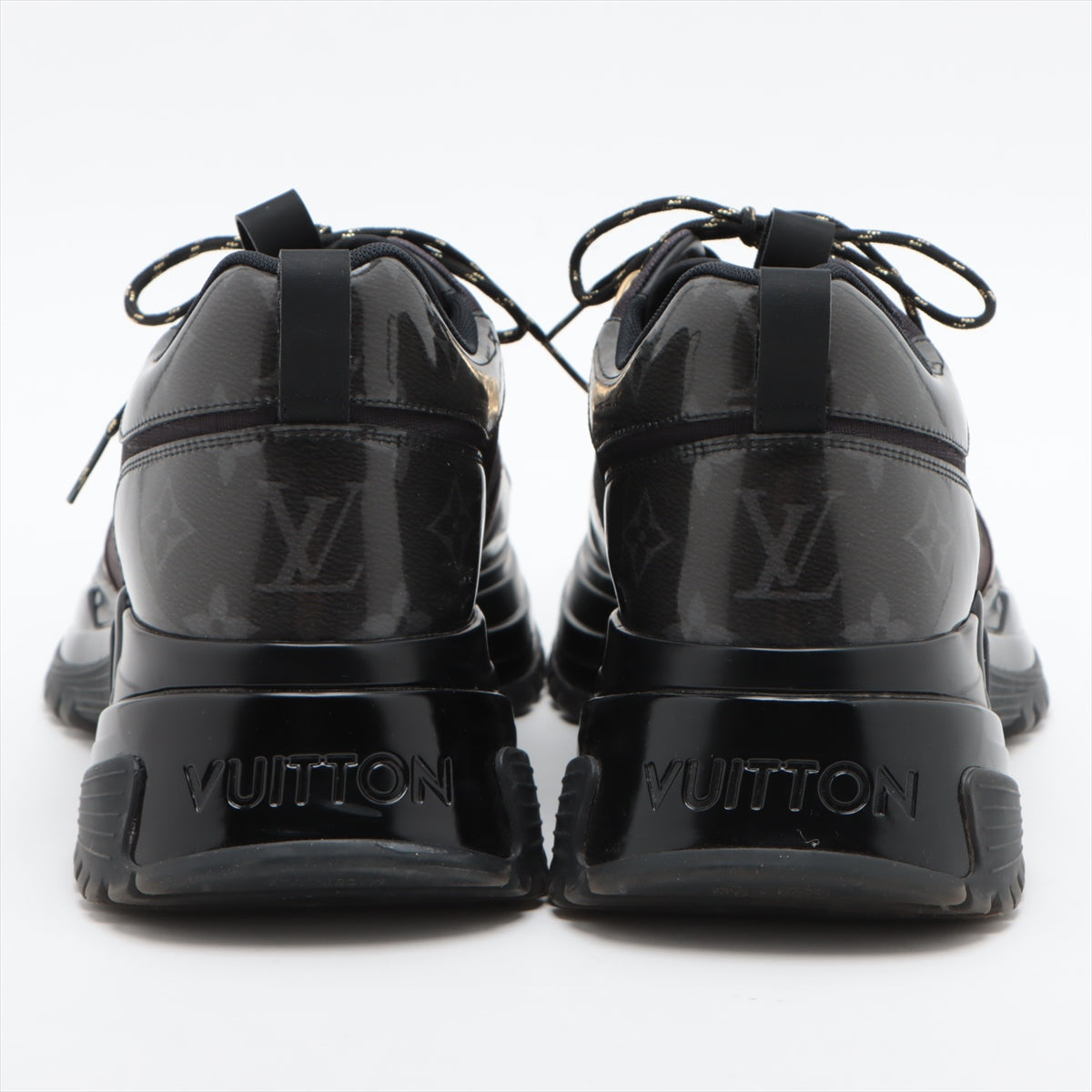 Louis Vuitton Runaway pulse line 18 years vinyl x canvas Sneakers 7 1/2 Men's Black × Brown Monogram GO1108