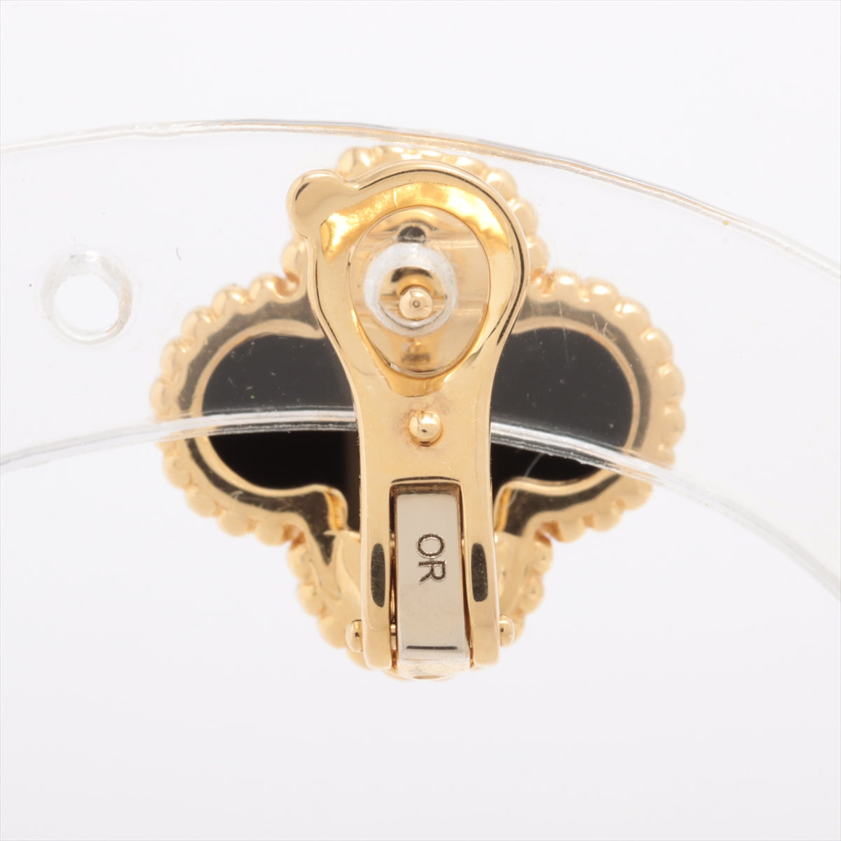 Van Cleef & Arpels Vintage Alhambra Onyx Earrings 750(YG) 3.8g