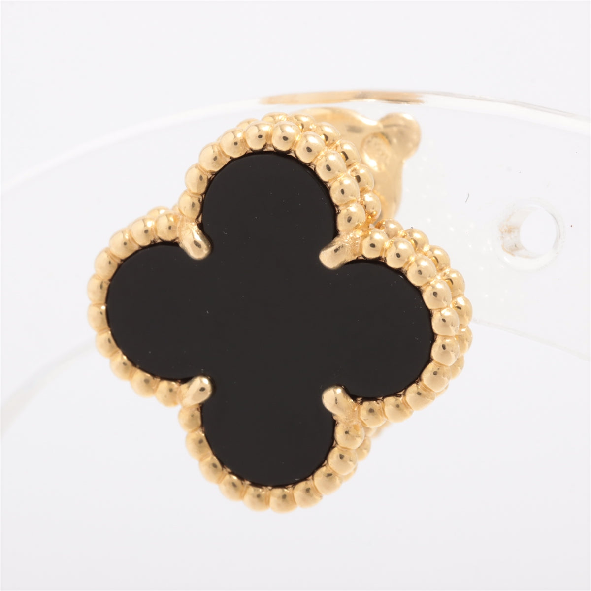 Van Cleef & Arpels Vintage Alhambra Onyx Earrings 750(YG) 3.8g