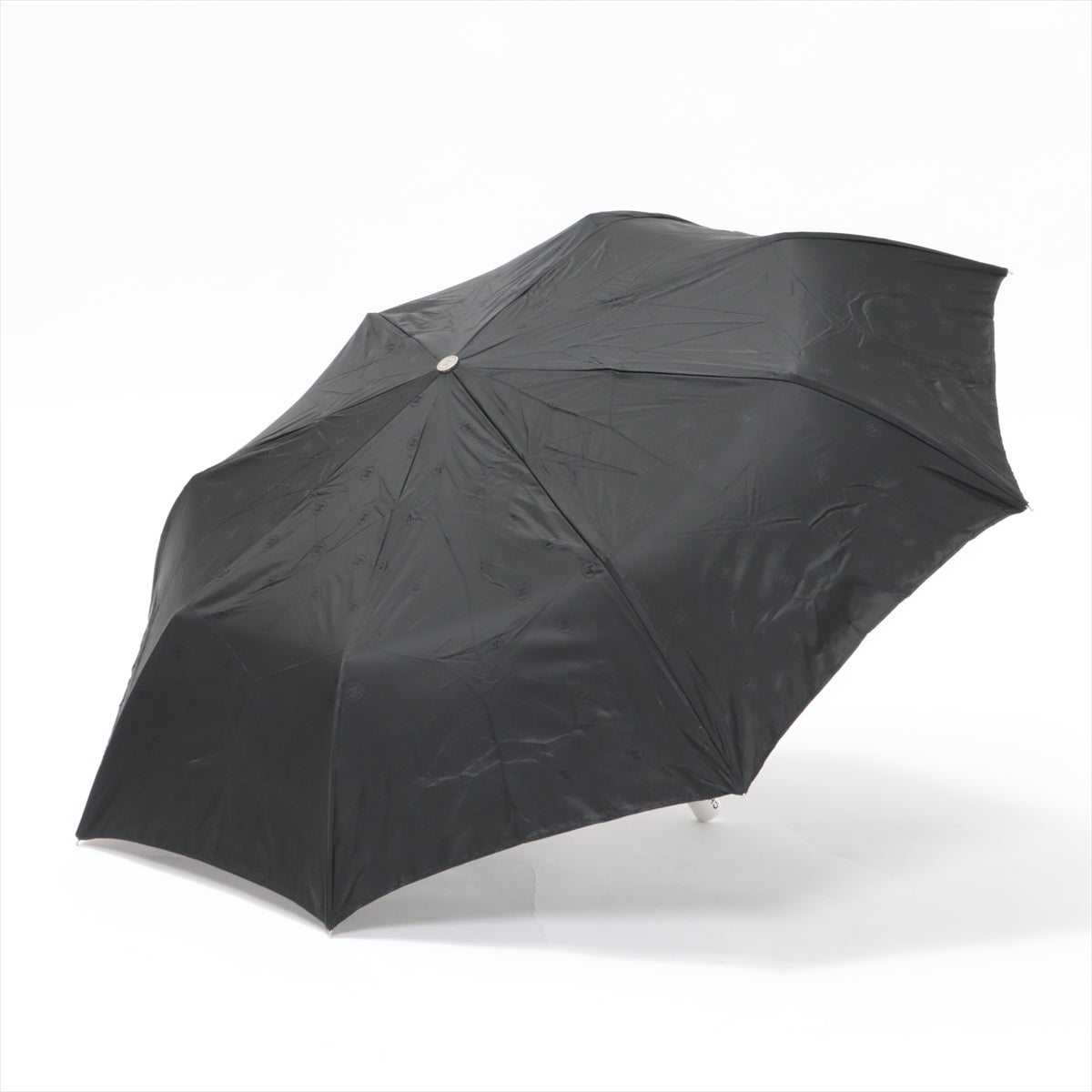 Chanel Coco Mark 20C Folding umbrella Polyester Black One touch