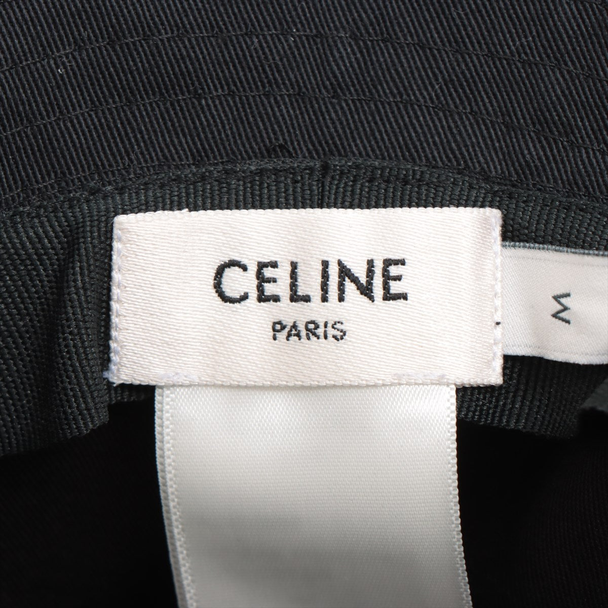 Celine Logo Hat M Cotton Black