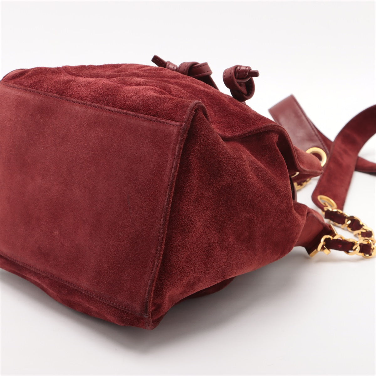 Chanel Coco Mark Suede Drawstring Shoulder Bag Bordeaux Gold Metal Fittings 3XXXXXX