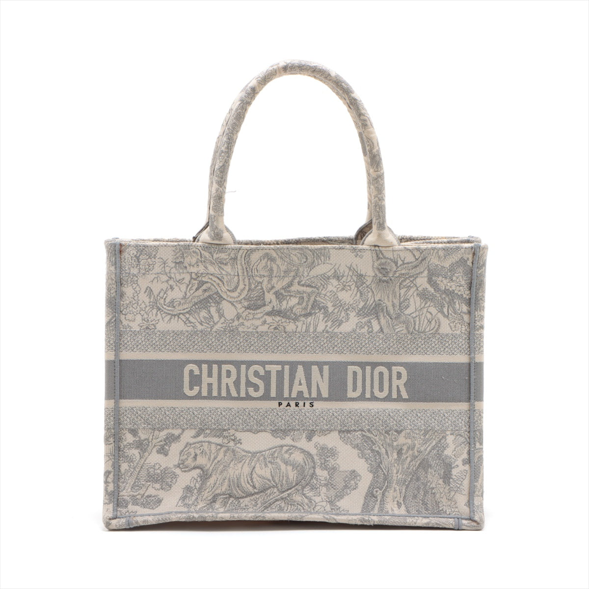 Christian Dior Reverse Toile Doo JUY Embroidery Book Tote Small canvas Tote Bag Grey