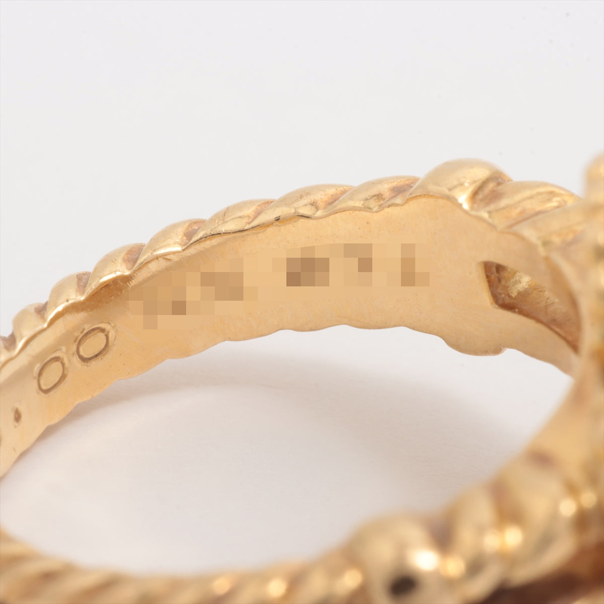 Van Cleef & Arpels Vintage Alhambra Onyx Diamond Ring 750(YG) 7.3g