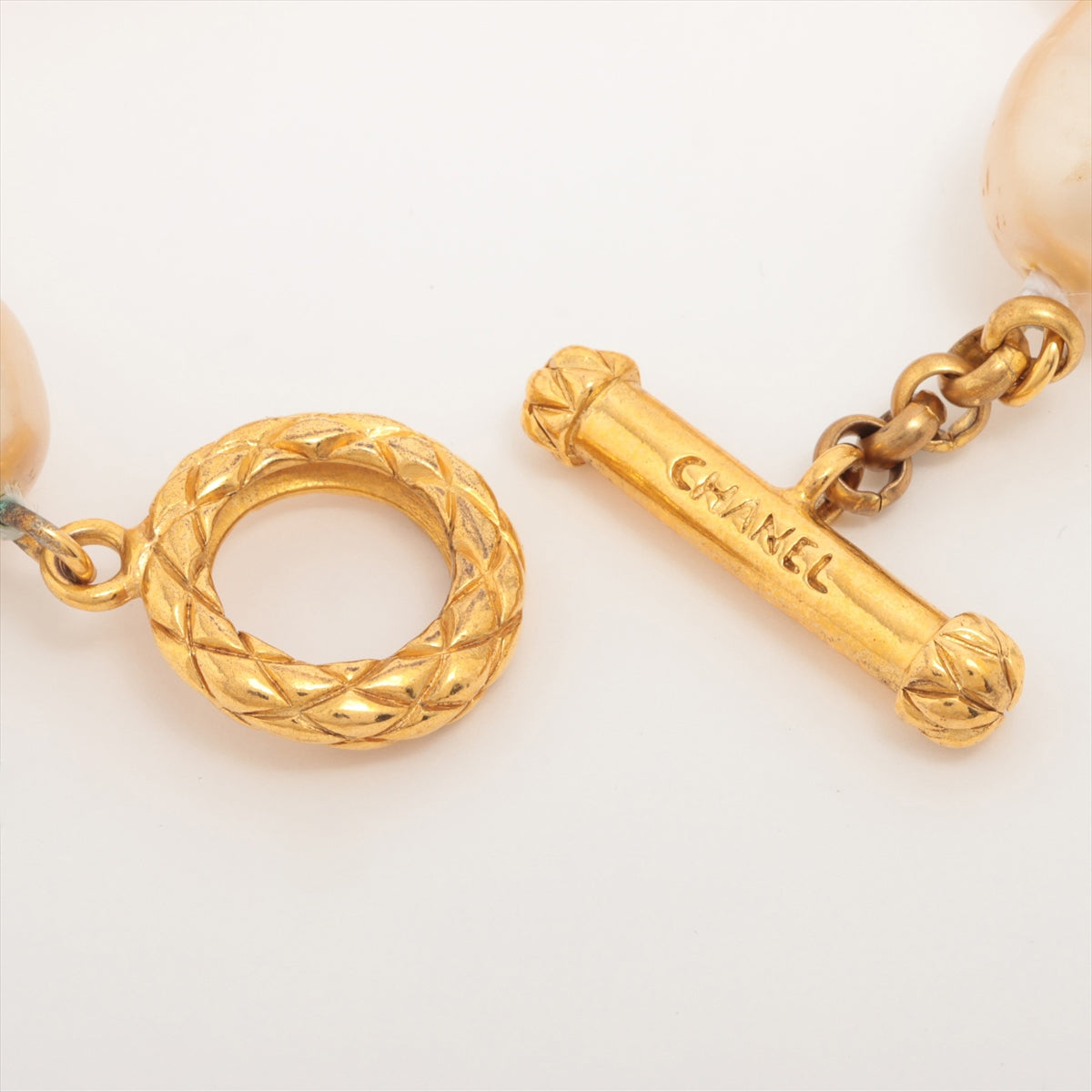 Chanel 93P Bracelet GP x Imitation pearl Gold