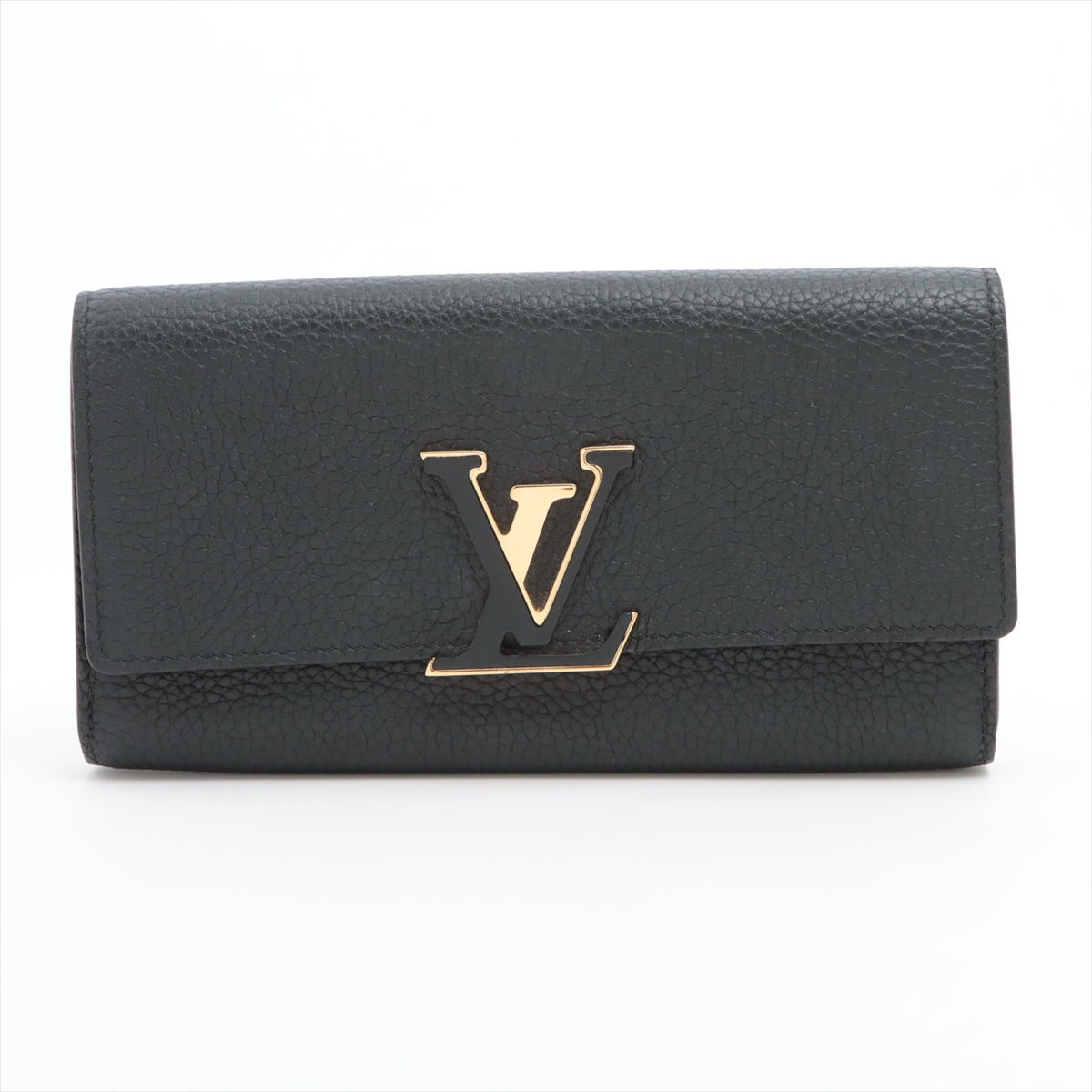 Louis Vuitton Taurillon Portefeuille Capucines M61248 Noir × Hot pink Long Wallet Responsive RFID